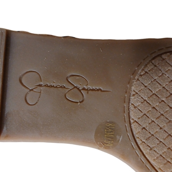 Jessica Simpson Daisy Matte Sage Satin Wedge Sandals Size 8.5 - Picture 9 of 10